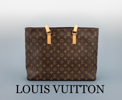 Image 26933158 - LOUIS VUITTON Luco Tote Bag, Monogram Canvas, 2 Schulterriemen naturfarb. Leder, innen ...