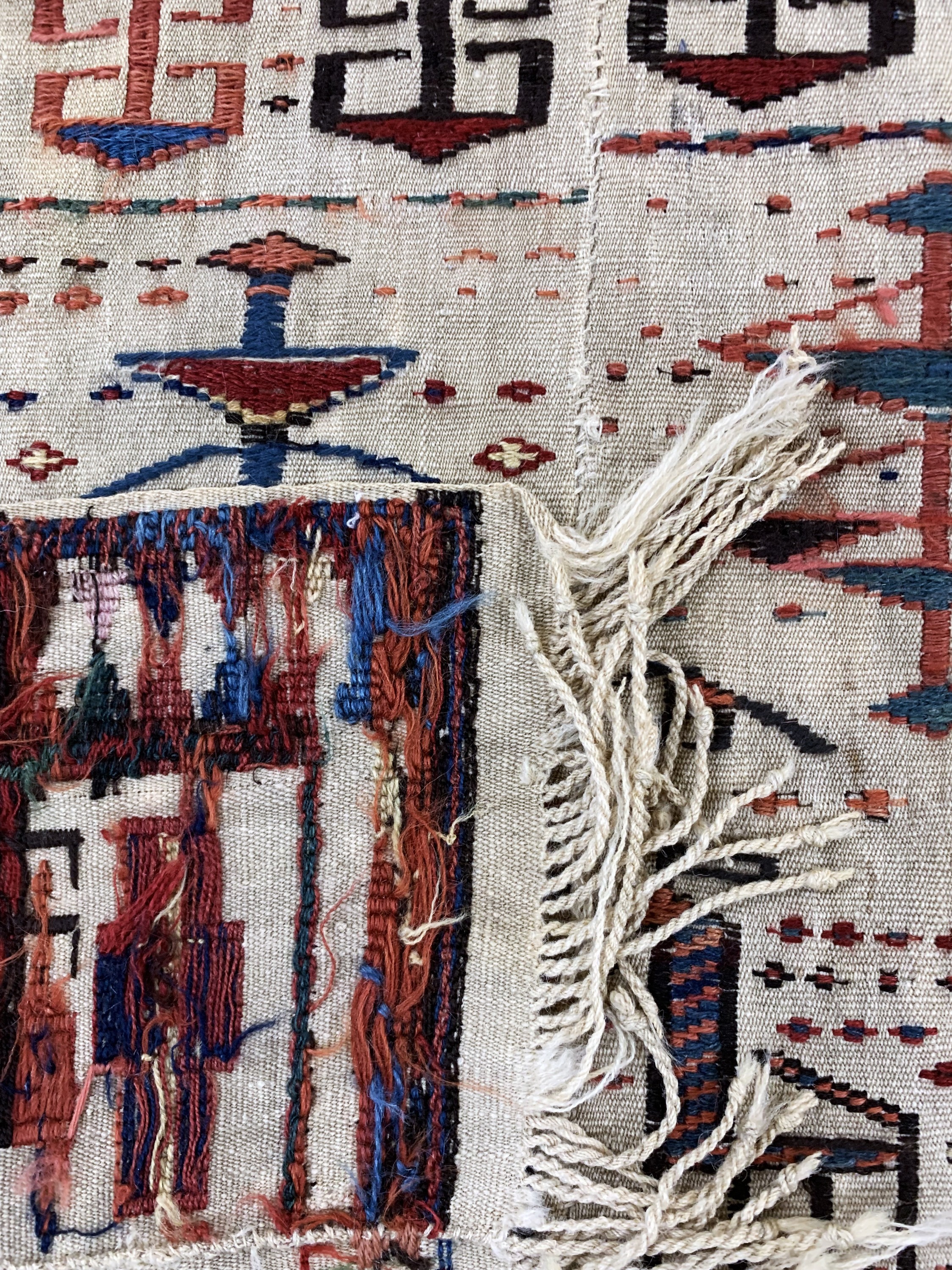 Detail d: Ghaschgai"Pferde-Decke", Turkmenistan, Anfang 20.Jhd, Wolle auf Wolle, ca. 150 x 130 cm, EHZ: 2-3