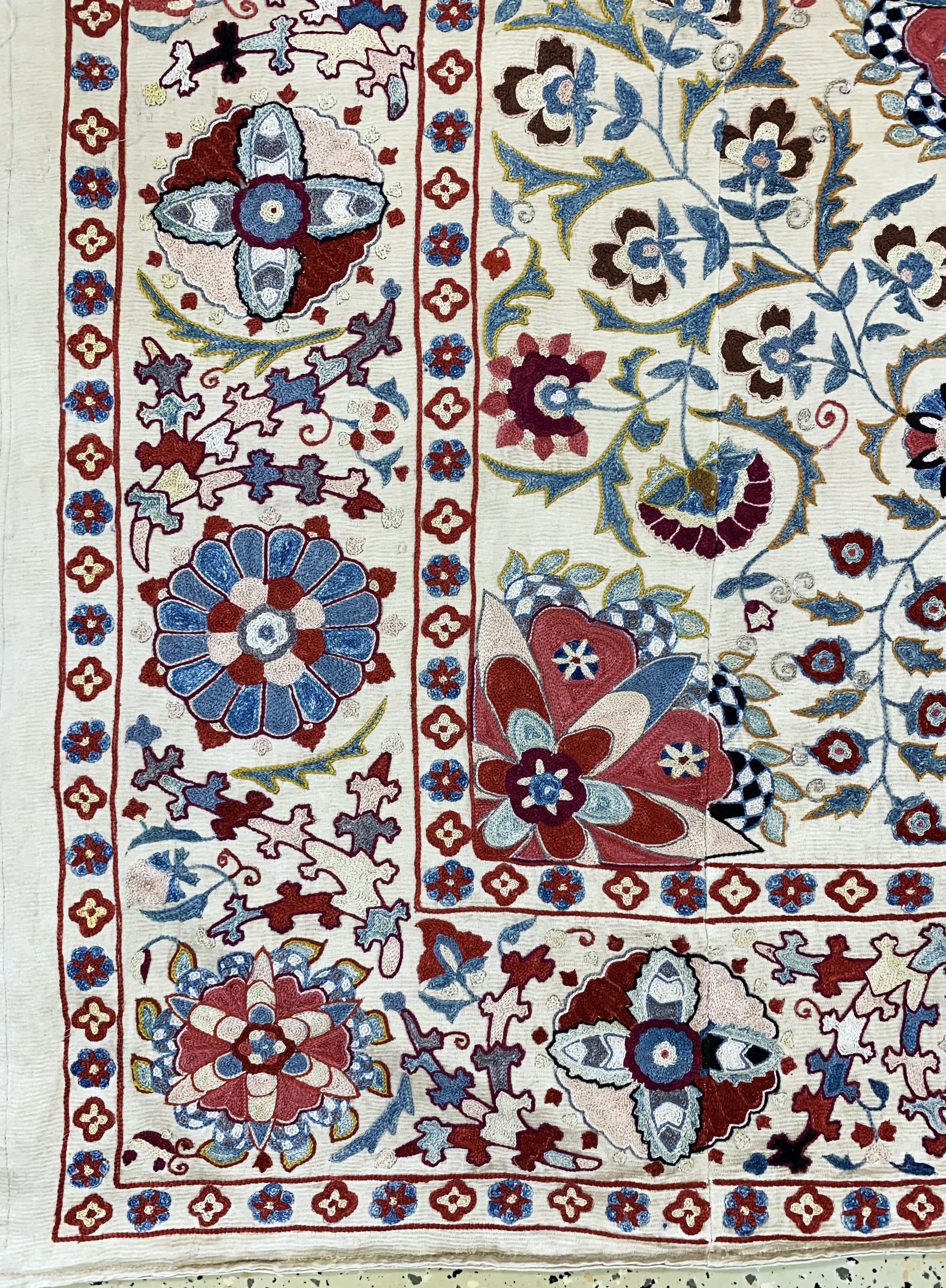 Detail b: Buchara"Susani", Uzbekistan, Anfang 20.Jhd, Seidenstickerei, ca. 170 x 145 cm, EHZ: 2