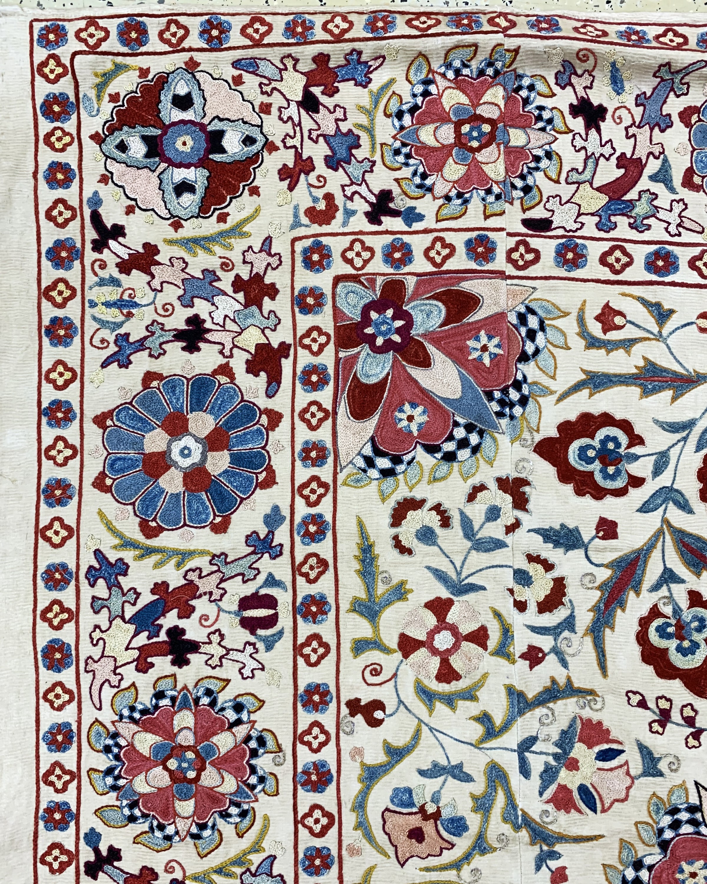 Detail d: Buchara"Susani", Uzbekistan, Anfang 20.Jhd, Seidenstickerei, ca. 170 x 145 cm, EHZ: 2