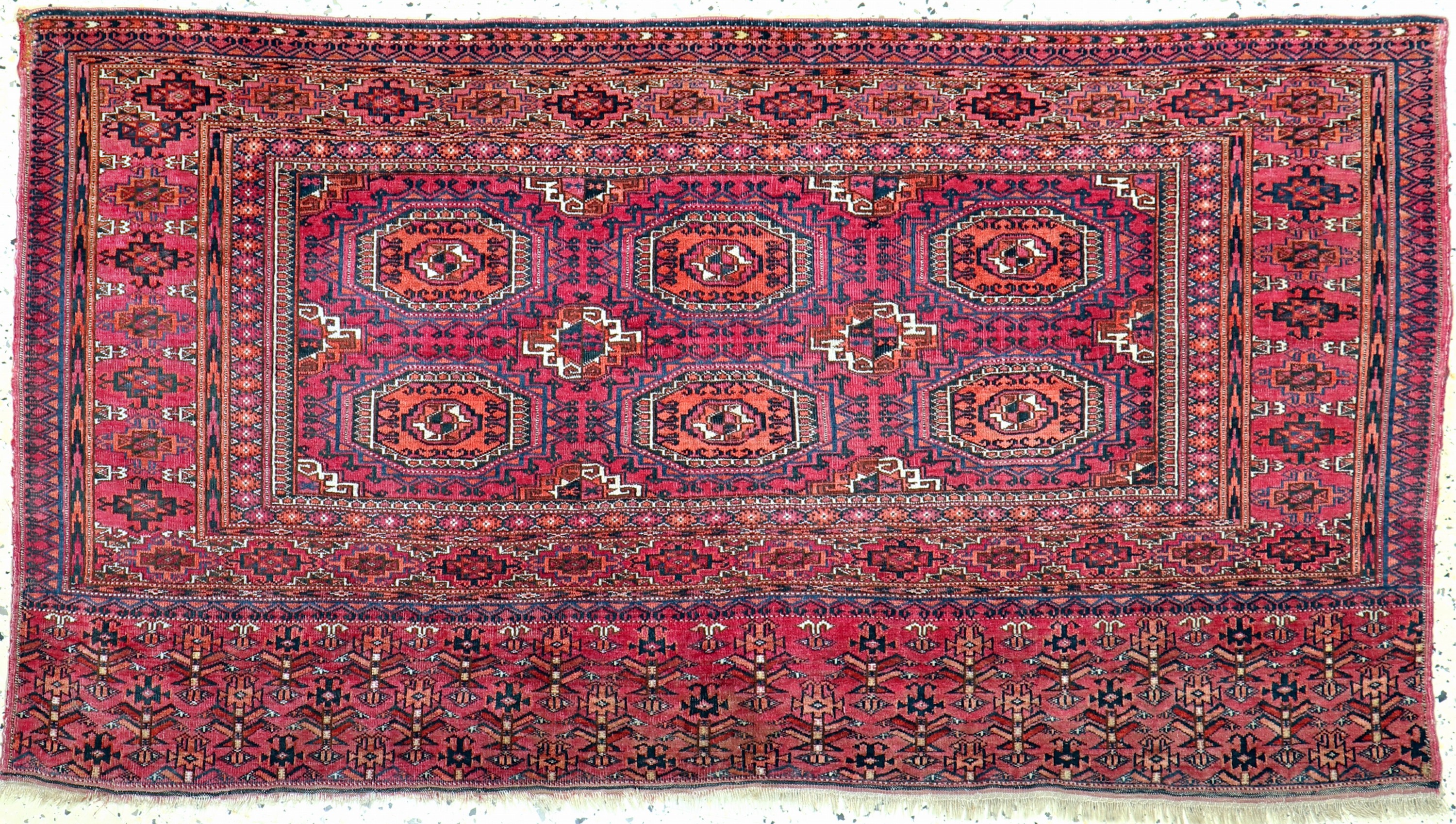 Tekke Tschowal antik, Turkmenistan, 19.Jhd,Wolle auf Wolle, ca. 150 x 80 cm, EHZ: 3