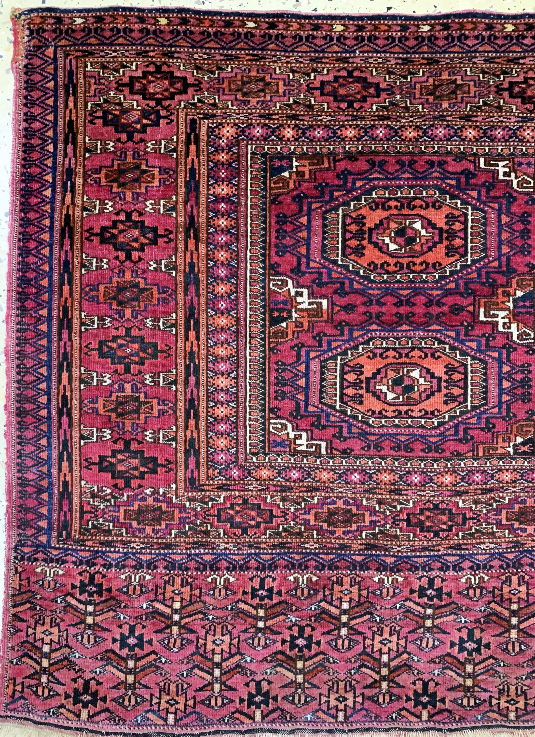 Detail c: Tekke Tschowal antik, Turkmenistan, 19.Jhd,Wolle auf Wolle, ca. 150 x 80 cm, EHZ: 3