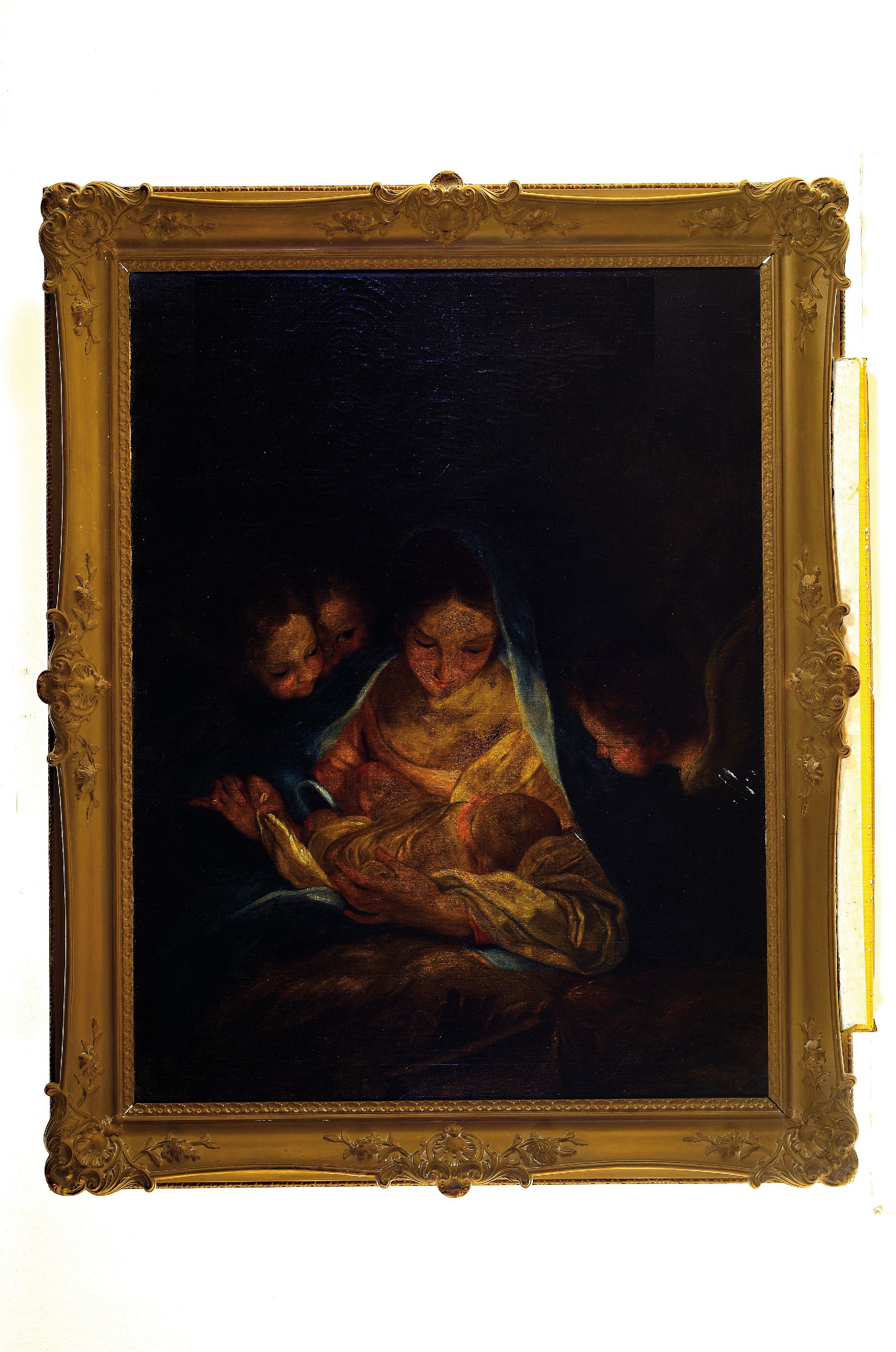 Detail k: Unbekannter Kopist nach Carlo Maratta, "Heilige Nacht", datiert 1920,Kopie nach dem Original (um 1656) in der Gemäldegalerie Dresden, ...