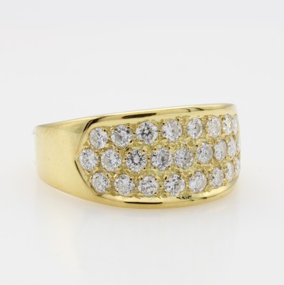 Image Ring mit Brillanten, GG 585/000, Brill. in 3 Reihen gef. zus. ca. 1.0 ct feines ...