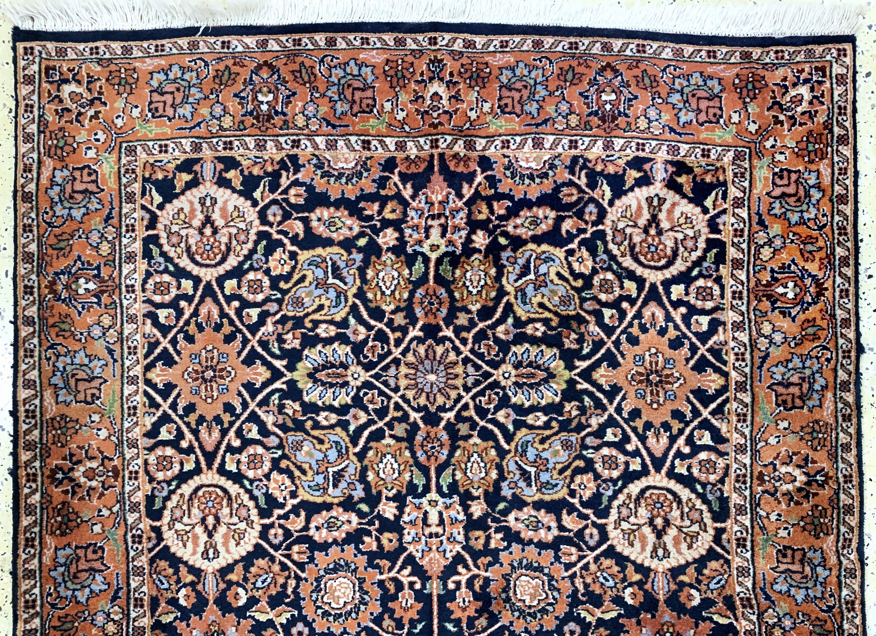 Detail a: Sarogh fein, Indien, Korkwolle auf Baumwolle, ca. 370 x 130 cm, EHZ: 2