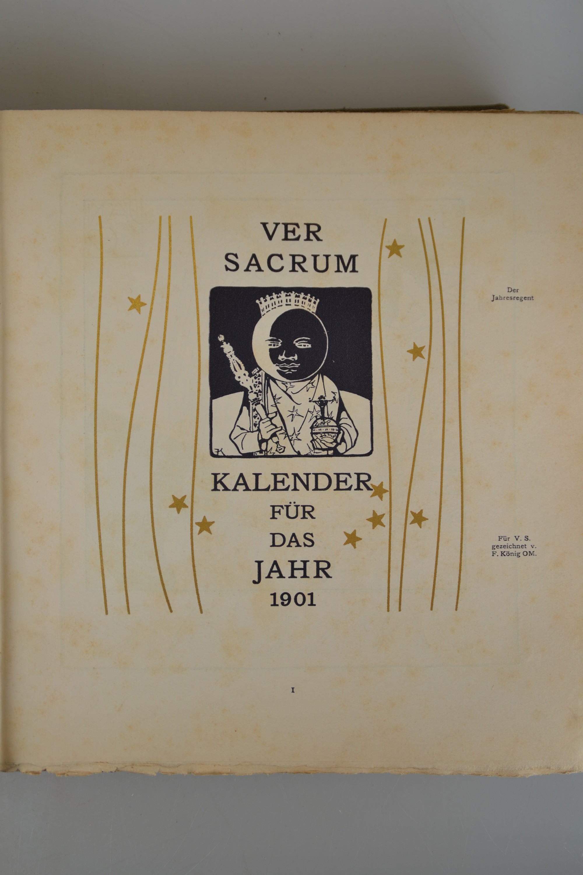 Detail c: Ver Sacrum "Mittheilungen der Vereinigung Bildender Künstler Österreichs", III. Jahr 1900, mit originalem Textileinband von Koloman ...