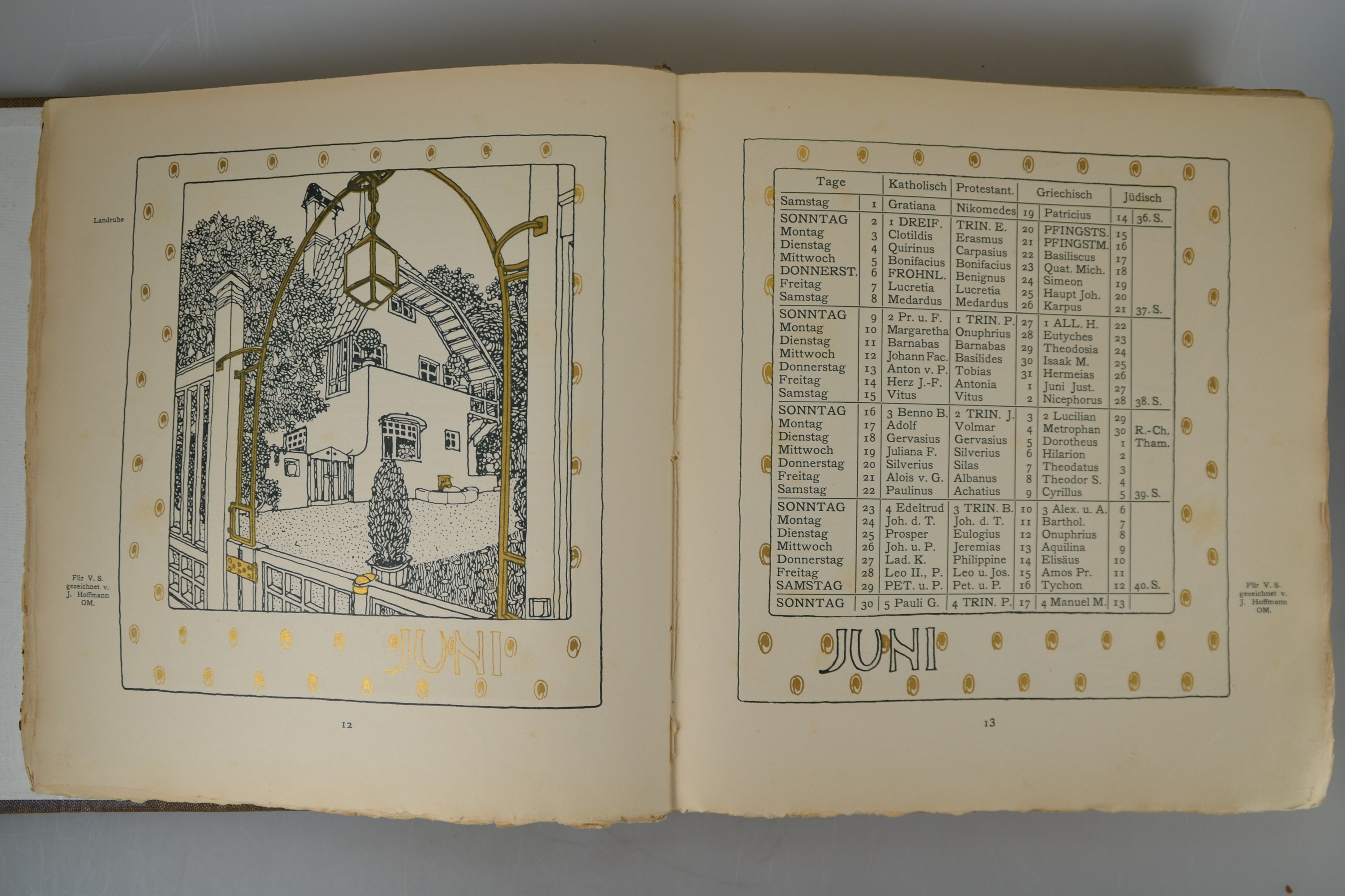 Detail i: Ver Sacrum "Mittheilungen der Vereinigung Bildender Künstler Österreichs", III. Jahr 1900, mit originalem Textileinband von Koloman ...