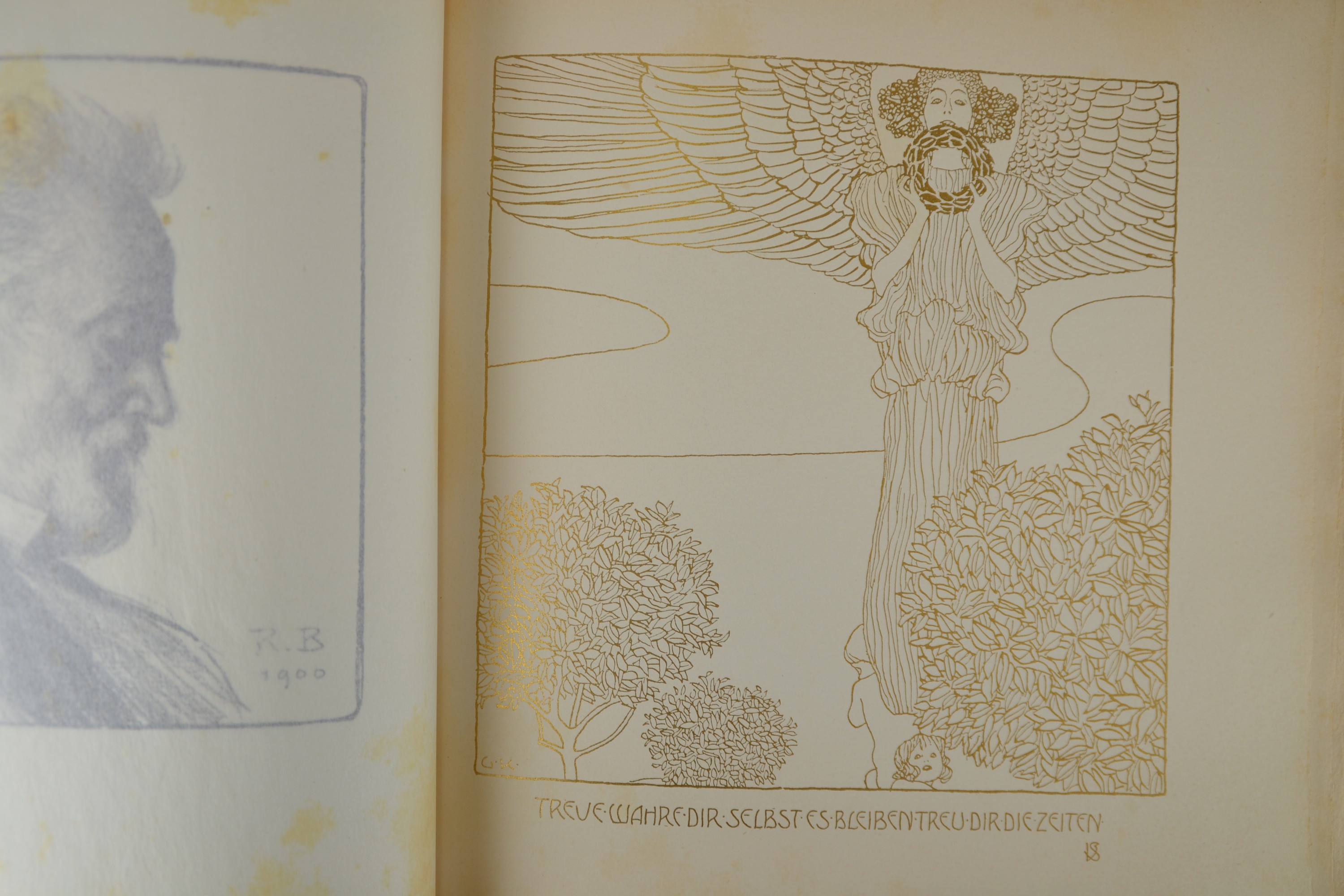 Detail w: Ver Sacrum "Mittheilungen der Vereinigung Bildender Künstler Österreichs", III. Jahr 1900, mit originalem Textileinband von Koloman ...
