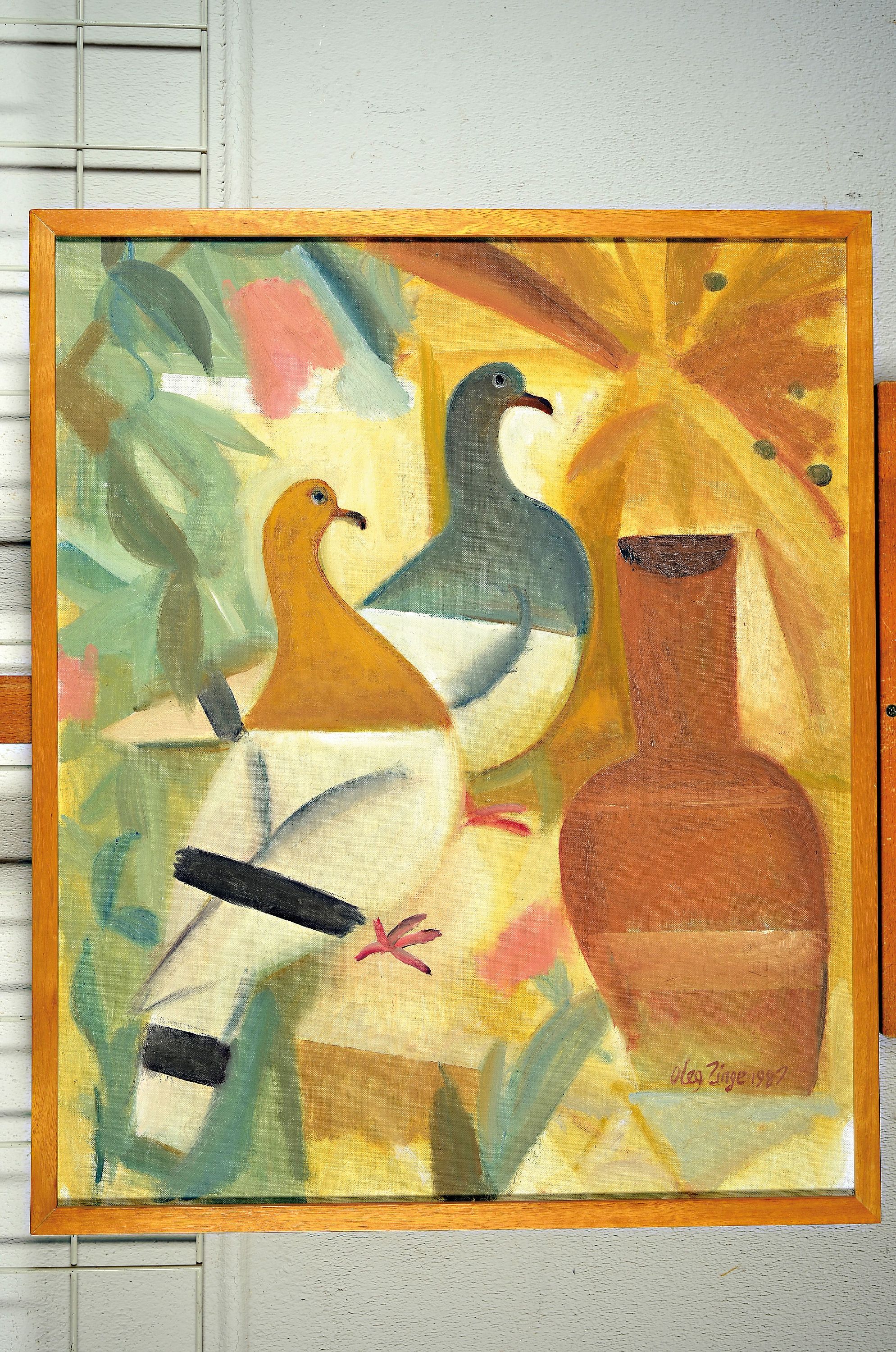Detail k: Oleg Zinger, 1910 Moskau-1998 Nimes, Stillleben mit Paar, Öl/Lwd, rechts unten sign. und dat. 1987, ca. 73x61cm, R. ca. 76x63cm