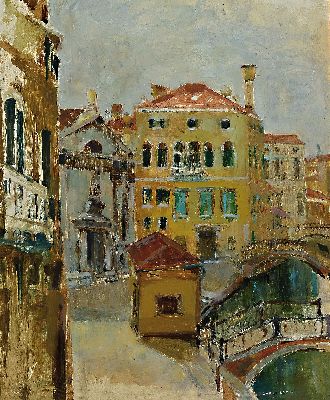 Image 26934991 - Carlo Lotti, 1890-1975 Venedig, dalla finestre Campo e ponti, rückseitig auf ...
