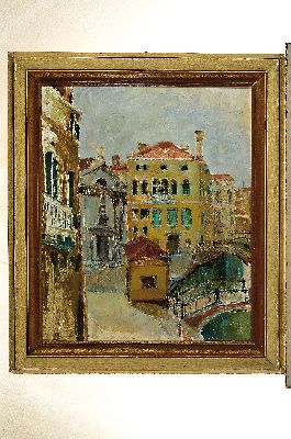 26934991k - Carlo Lotti, 1890-1975 Venedig, dalla finestre Campo e ponti, rückseitig auf ...
