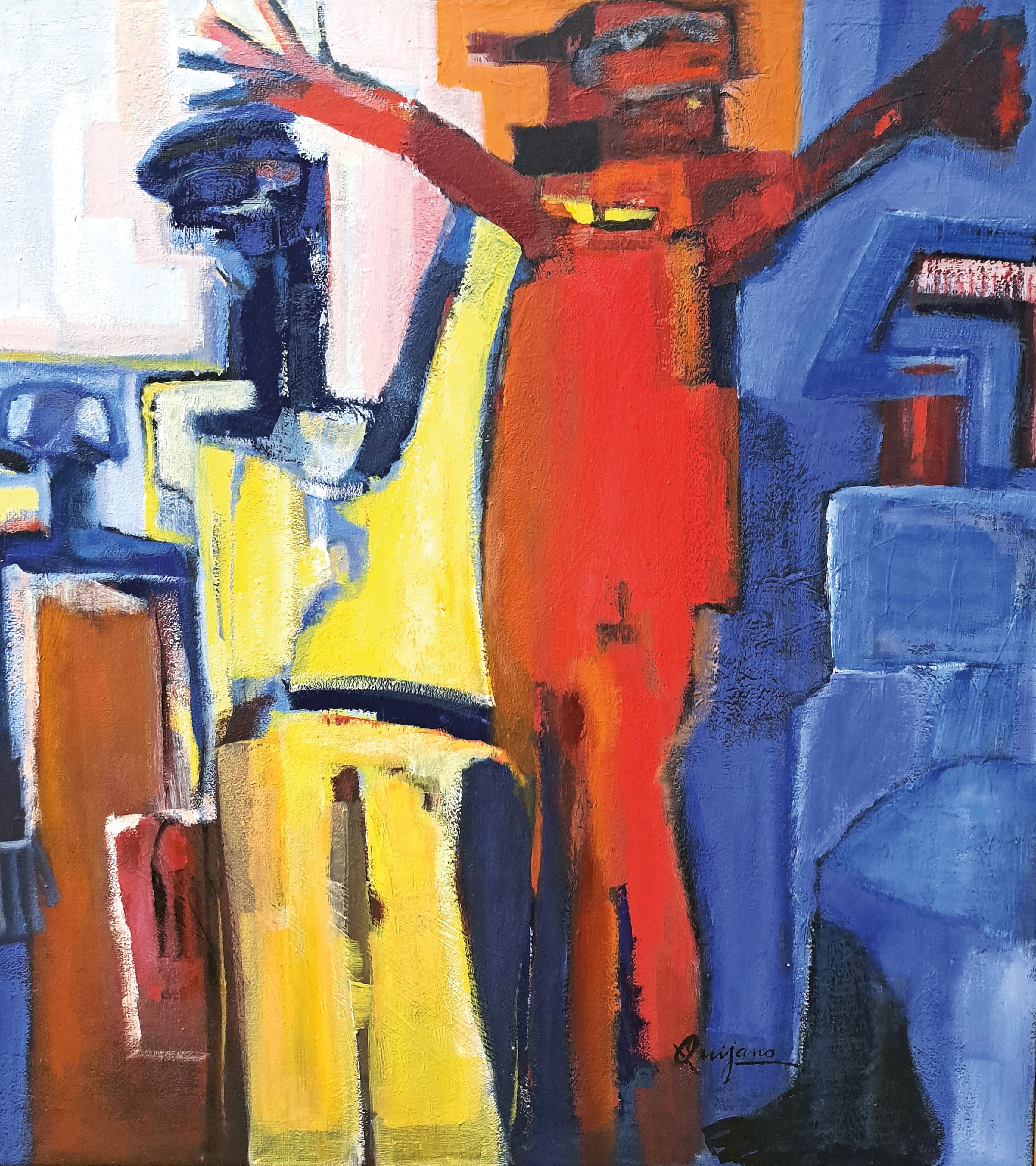 Detail k: Victoria Quijano, zeitgen. Künstlerin aus Kolumbien, lebt und arbeit in den USA, Sweet Water Bay, Öl/Lwd, rechts unten sign., ca. 120x110cm, ...