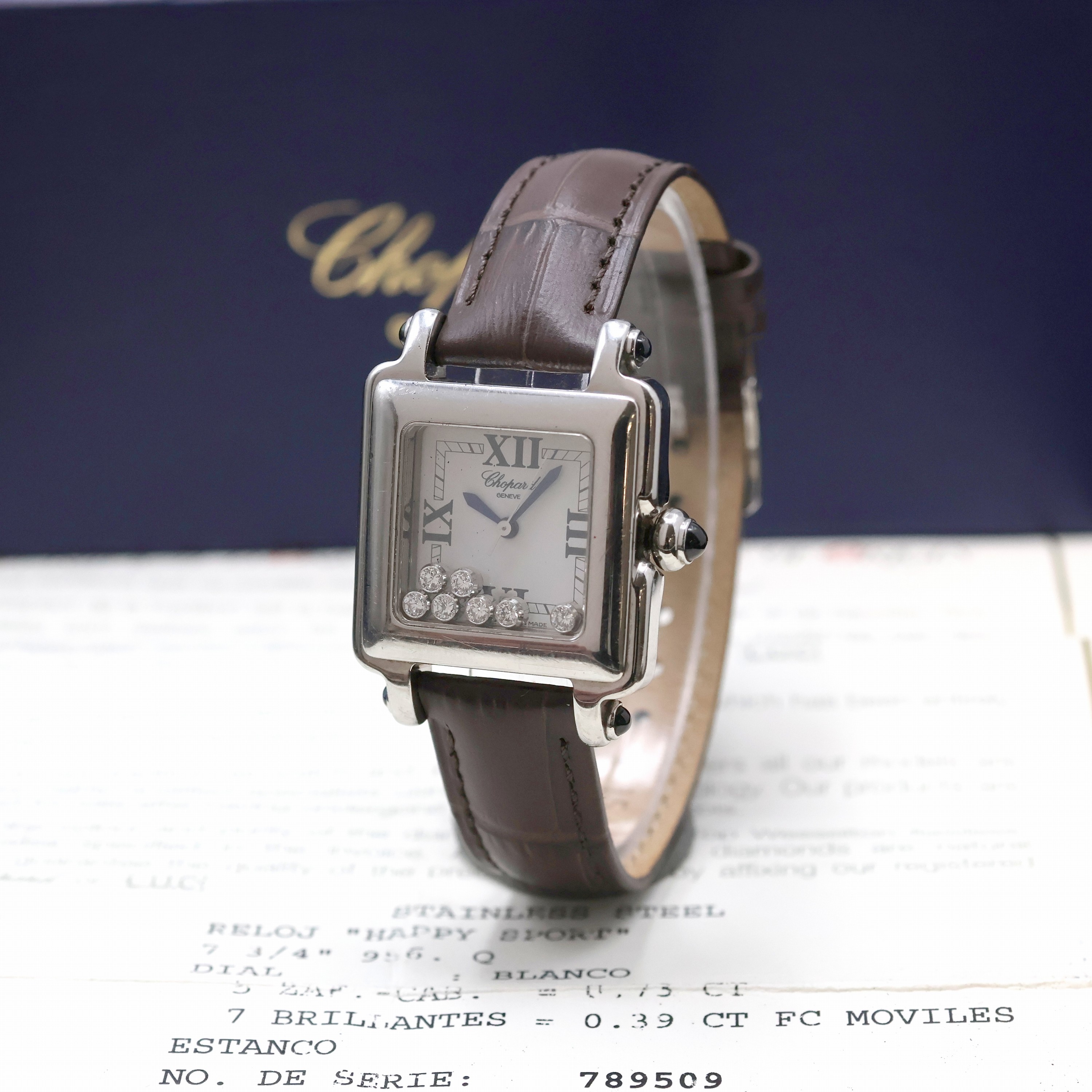 CHOPARD Happy Sport Armbanduhr Referenz 27/8325-23, Schweiz verk. lt. Zertifikat 11/2001, quarz, 3-tlg. Gehäuse, Boden 6-fach verschr., neutr. ...