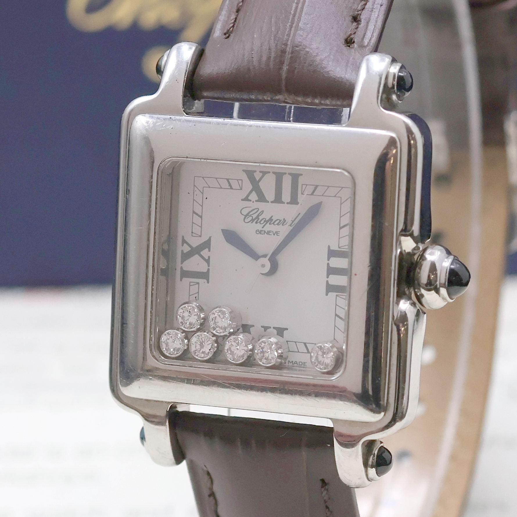 Detail a: CHOPARD Happy Sport Armbanduhr Referenz 27/8325-23, Schweiz verk. lt. Zertifikat 11/2001, quarz, 3-tlg. Gehäuse, Boden 6-fach verschr., neutr. ...
