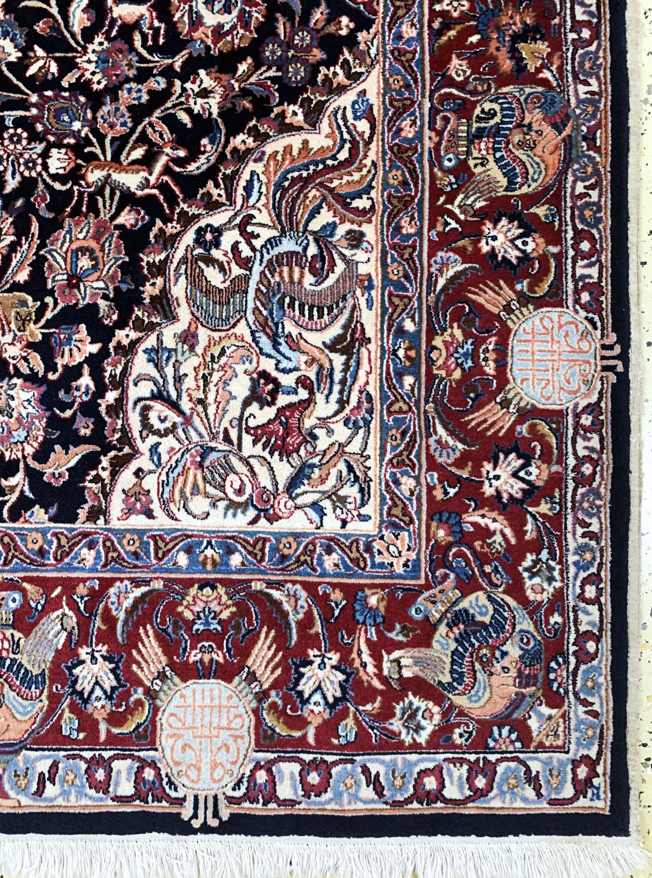 Detail a: Mesched fein sign.(Ghadiri), Persien, Mitte20.Jhd., Korkwolle, ca. 290 x 190 cm, EHZ: 2