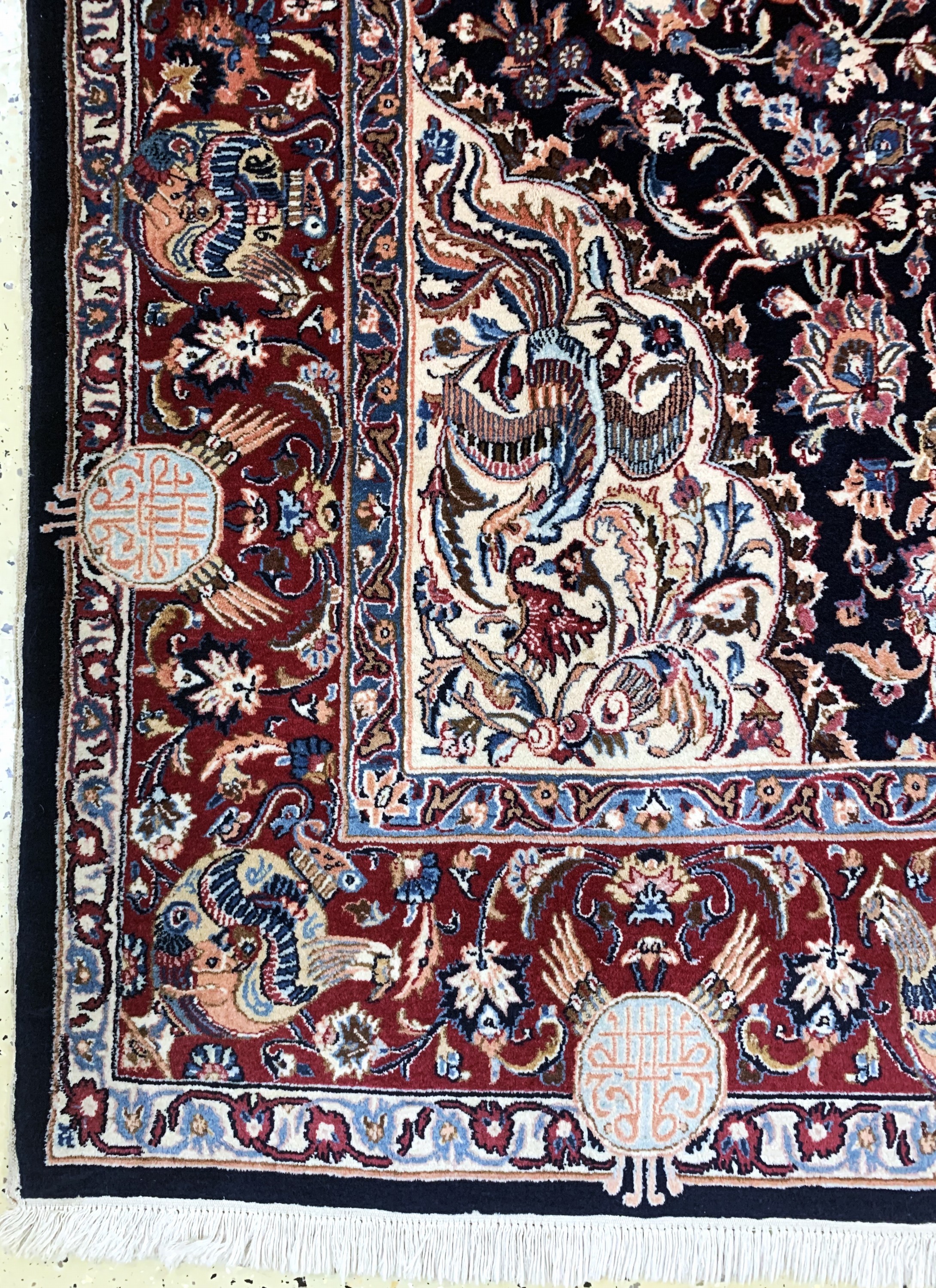 Detail b: Mesched fein sign.(Ghadiri), Persien, Mitte20.Jhd., Korkwolle, ca. 290 x 190 cm, EHZ: 2