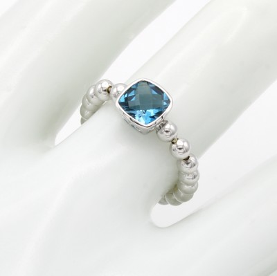 Image Kugelring mit Londontopas, WG 585/000, flexible Ringschiene, blauer Topas (beh.) ca. ...