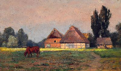 Image 26935065 - Maria Moritz-Lübben, 1860 Lübben-1925, Norddeutscher Bauernhof im Licht, ...