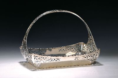 Image 26935089 - Korbschale aus Silber, Österreich, um, 1870, 800er Silber, Wandung mit ...