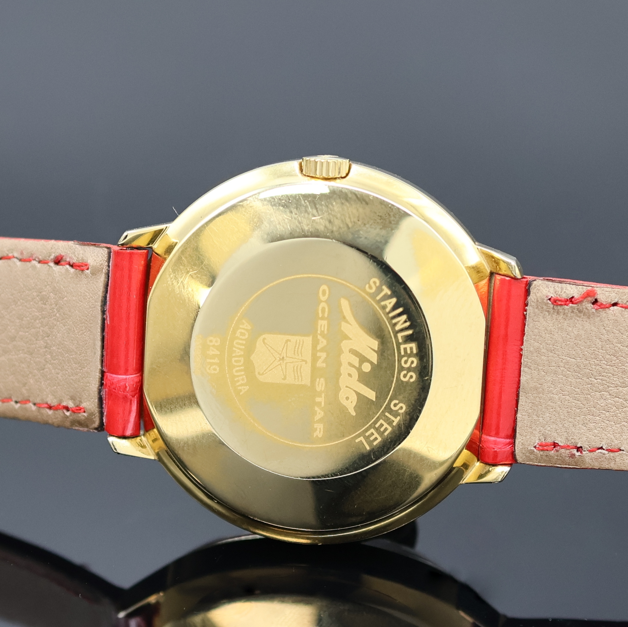Detail c: MIDO Ocean Star Commander Referenz 8419 Herrenarmbanduhr in Stahl, Schweiz um 2000, Automatik, verg. Monocoque-Geh., orig. Glas u. Krone, gold. ...
