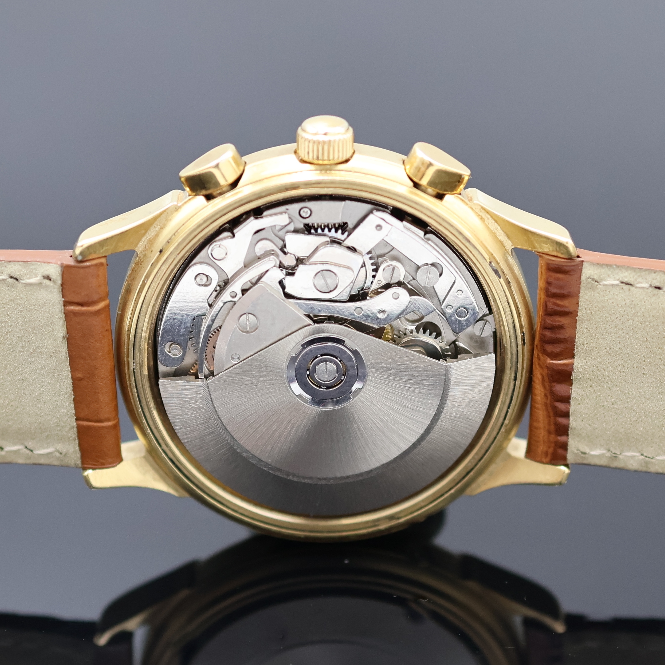 Detail d: MERVEILLEUX Armbandchronograph mit Vollkalender und Mondphase Valjoux 7751, Schweiz um 1995, Automatik, verg. Geh. m. verschr. Stahlboden, silb. ...