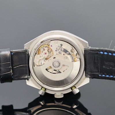 26935482f - Armbandchronograph in mattiertem Stahlgehäuse, Schweiz um 1980, Automatik, 2-tlg. ...
