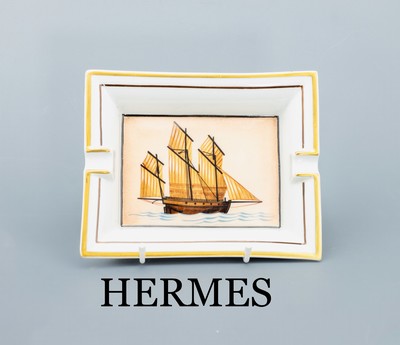 Image 26935488 - HERMES Aschenbecher, Porzellan, weißer Fond mit Darstellung eines ...