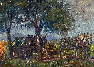 Image 26935494 - Heinrich Strieffler, 1872 Neustadt-1949 Landau, pfälzer Weinleselandschaft, ...