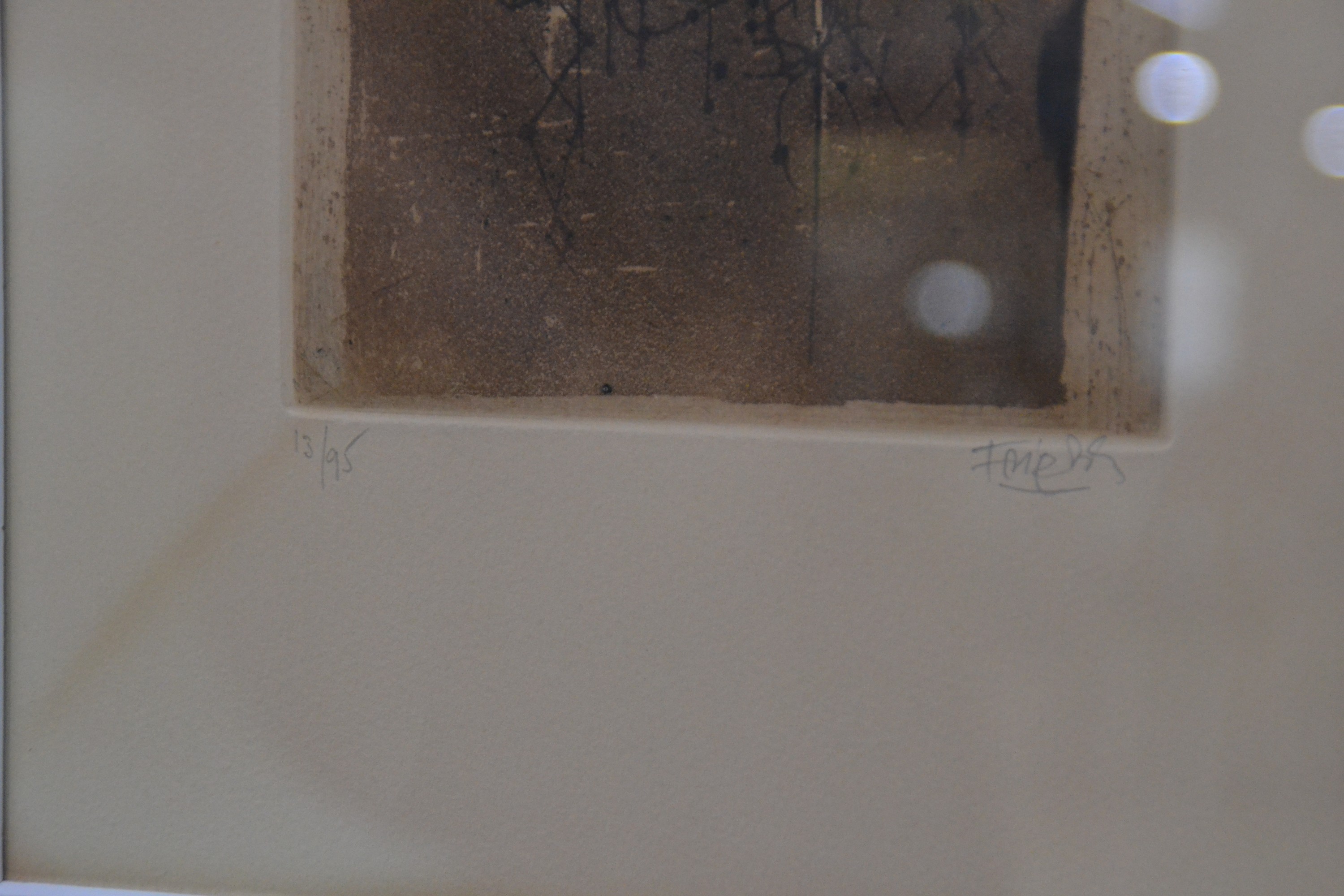 Detail b: Johnny Friedlaender, 1912 Pleß/Oberschlesien- 1992 Paris, 2 Grafiken und ein Buchband, 1 x Liegendes Paar, Farbradierung aus der Mappe Fleurs et ...