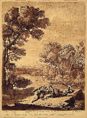 Image 26935516 - Richard Erlom, 1743-1822, zwei Aquatinta- Radierungen nach Claude Lorrain (1600-1682), ...