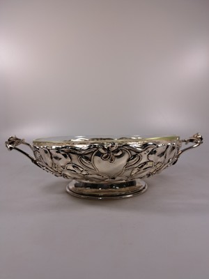26935590c - Doppelhenkelschale, Jugendstil, um 1900, Österreich-Ungarn, floraler Dekor, Korpus ...