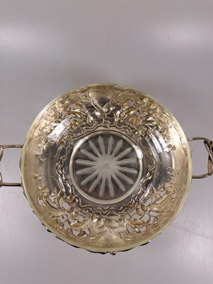 26935590d - Doppelhenkelschale, Jugendstil, um 1900, Österreich-Ungarn, floraler Dekor, Korpus ...