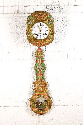 Image Comtoise mit Automatenpendel, Frankreich um 1900, Uhrwerk mit Ankergang und Schlag auf ...