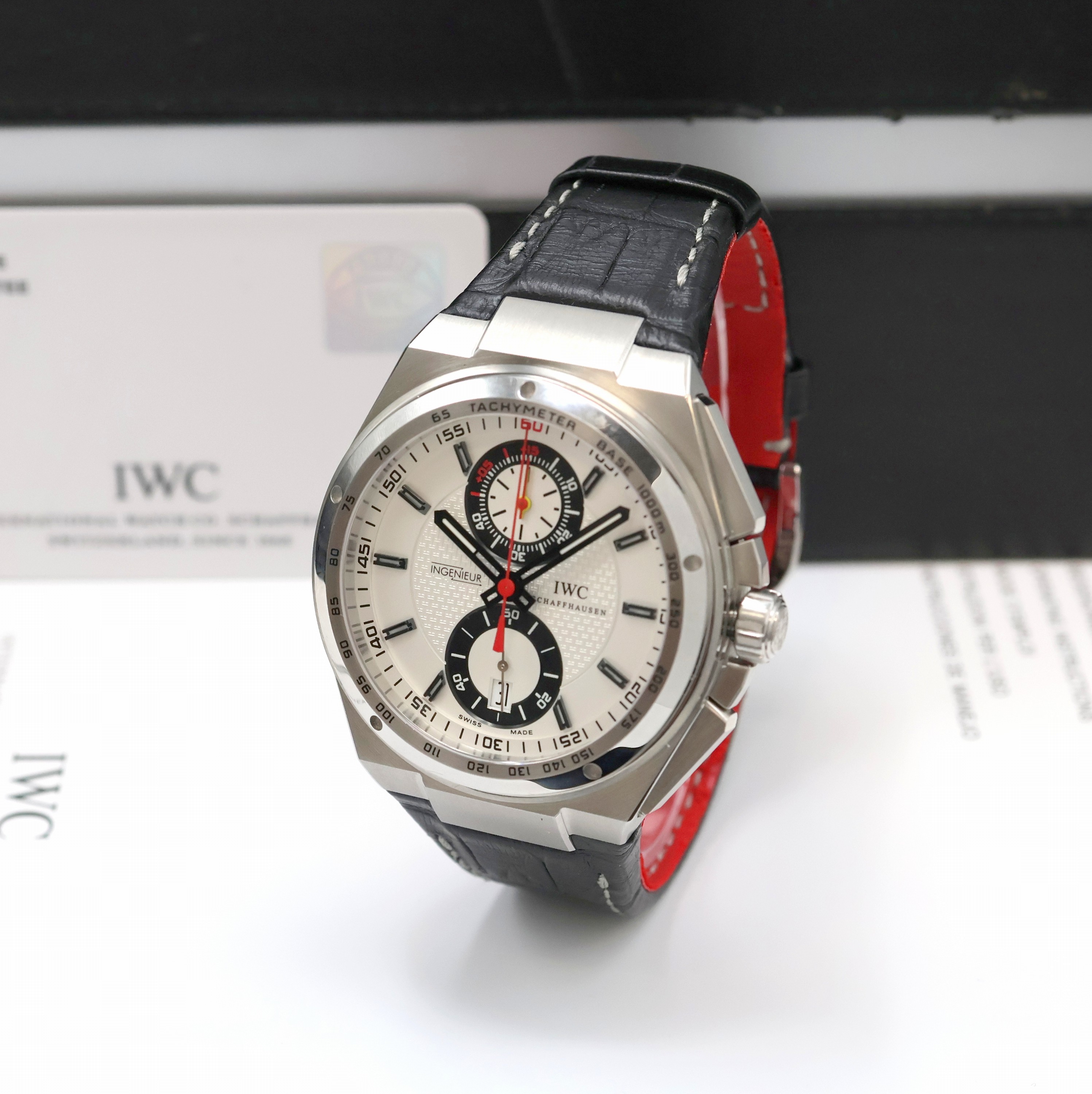 IWC Big Ingenieur auf 250 Stück limitierter Armbandchronograph DFB in Stahl mit Flyback Referenz IW378404, Schweiz um 2010, Automatik, beids. verg. ...