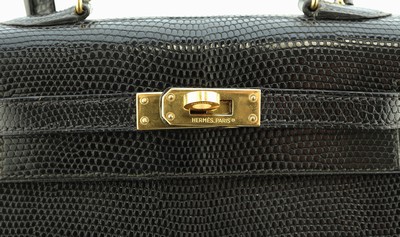 26936265h - HERMES Mini Kelly 20, "Salvator Lizard Salier", Eidechse, shiny black, von ...