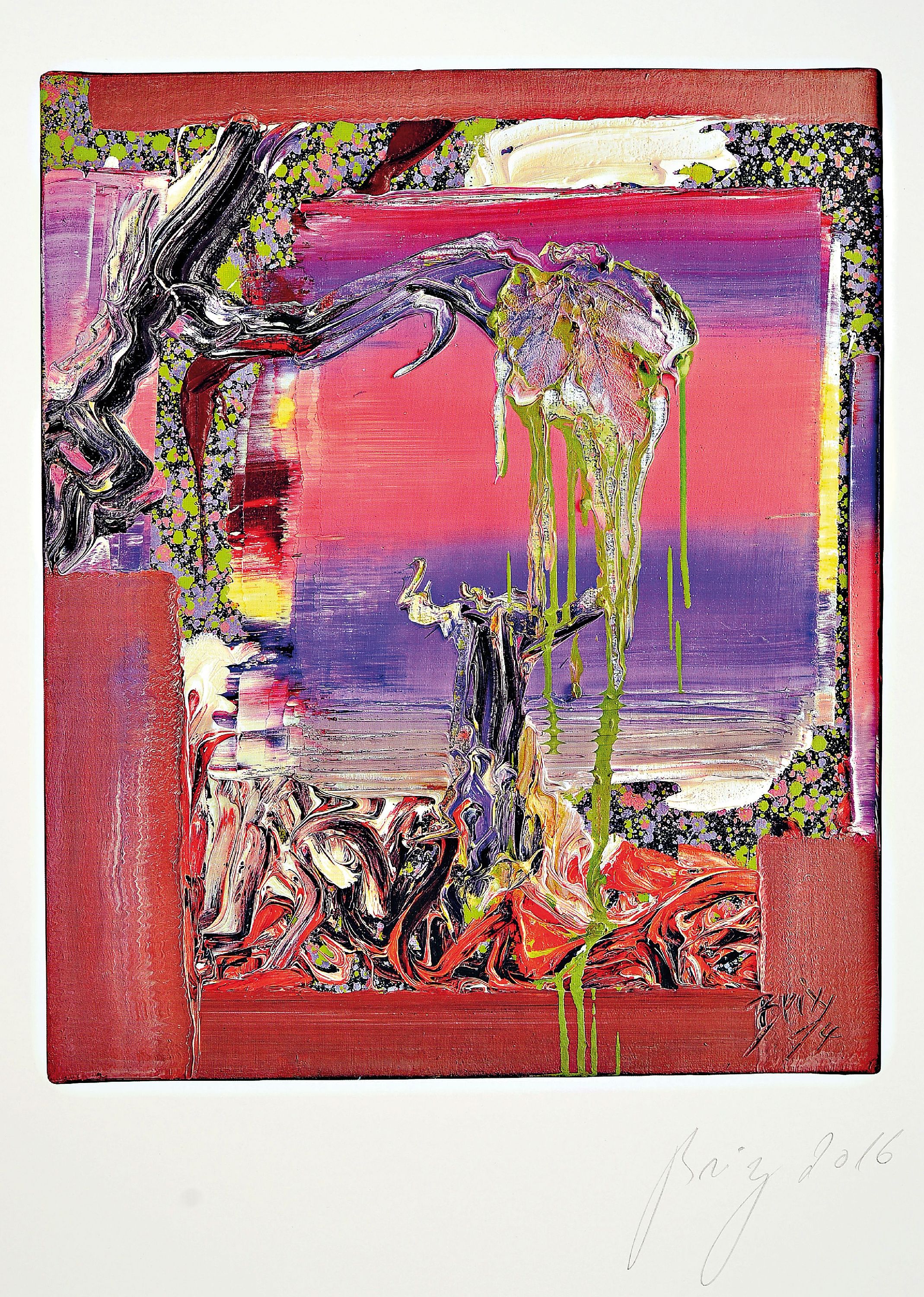 Detail a: Dietmar Brixy, geb. 1961 Mannheim, vier Offsetdrucke von 2014/2016, alle handsign., einer beschnitten, je ca. 42x30cm