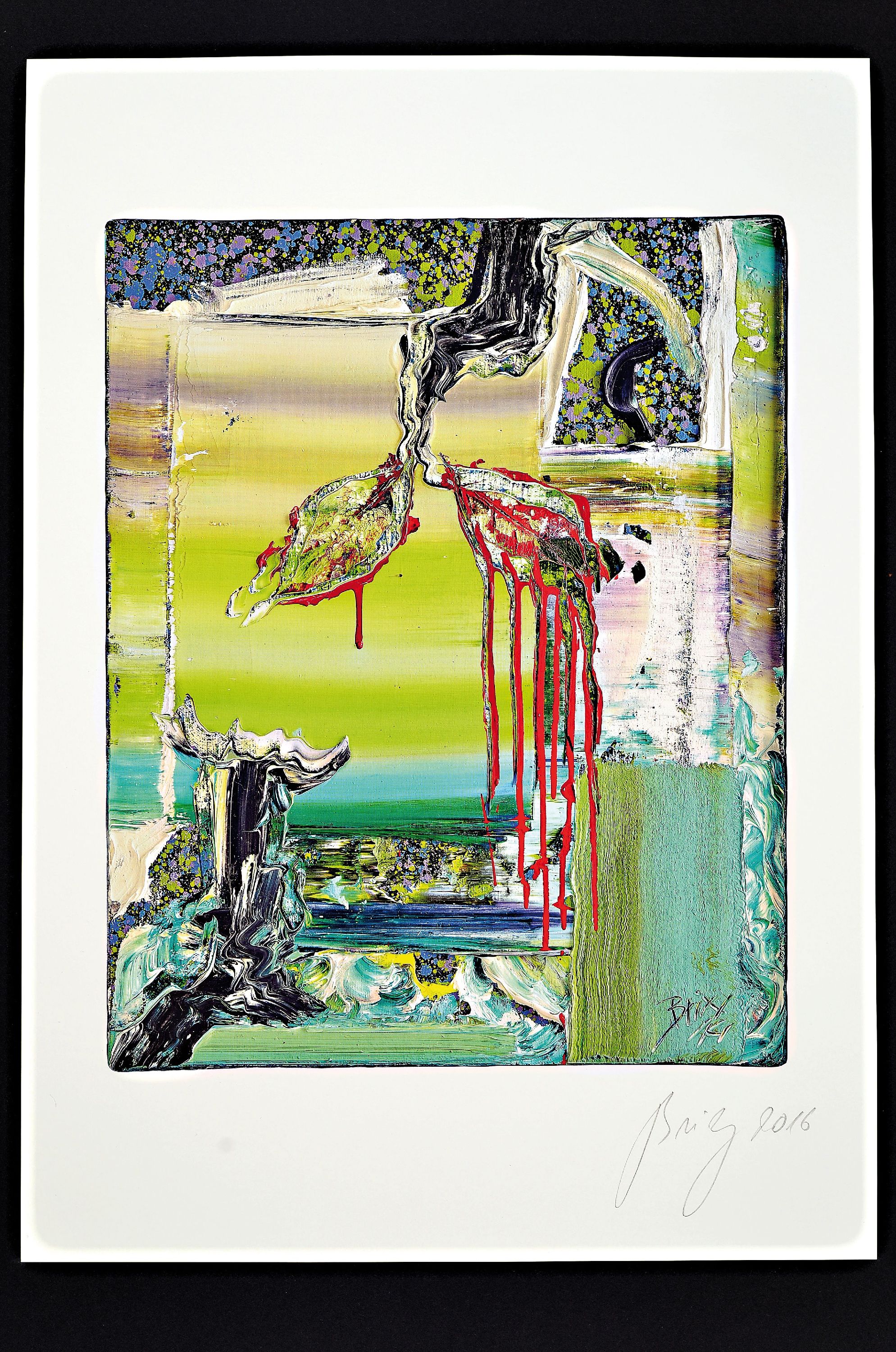 Detail k: Dietmar Brixy, geb. 1961 Mannheim, vier Offsetdrucke von 2014/2016, alle handsign., einer beschnitten, je ca. 42x30cm
