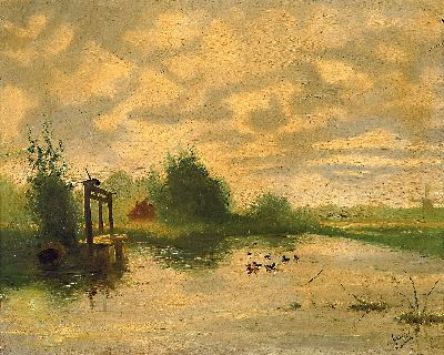 Image 26936316 - Garbriel, in der Art der Schule von Barbizon, Ausgehendes 19. Jh., sommerliche ...