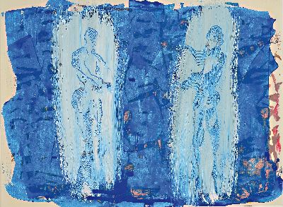 Image Dietmar Brixy, geb. 1961 Mannheim, zwei Figuren, Aquarell und Gouache auf Papier,ca. ...