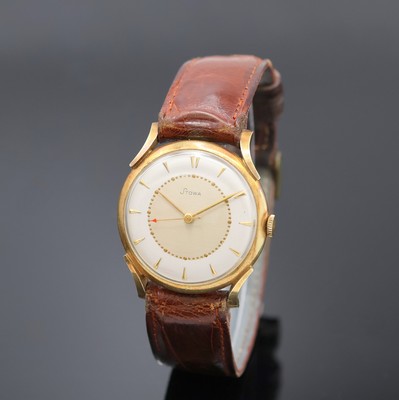Image STOWA Herrenarmbanduhr in GG 585/000, Schweiz um 1965, Handaufzug, Boden aufgedr., ...