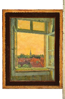 26936777k - August Gebhardt, 1880 Geberschweier/Elsass- 1945 Stein bei Pforzheim, Blick aus dem ...