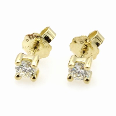 Image Paar Ohrstecker mit Brillanten, GG 585/000, 2 Brill. zus. ca. 0.50 ct ...
