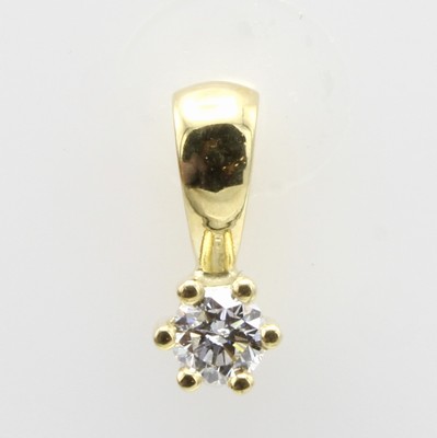 Image Anhänger mit Brillant, GG 585/000, Brill. ca. 0.25 ct Weiß/p1 in ...