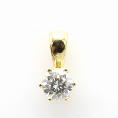 Image Anhänger mit Brillant, GG 585/000, Brill. ca. 1.00 ct Weiß/p1 in ...