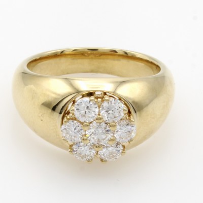 Image Ring mit Brillanten, GG 585/000, 7 Brill. zus. ca. 1 ct Weiß/si, RW ca. 57 ...
