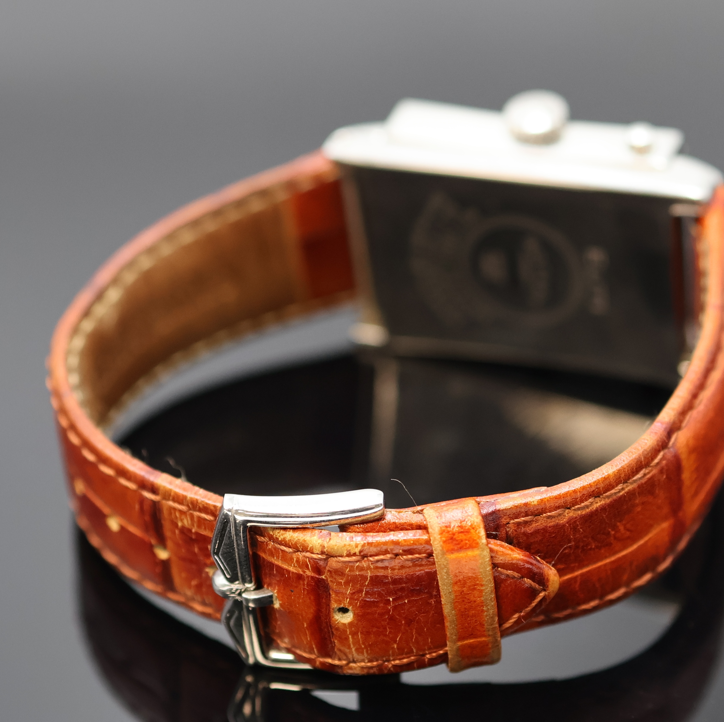 Detail c: ROTARY Herrenarmbanduhr Serie Elite Referenz 10830 mit 2 Zifferblättern, Schweiz um 2005, quarz, ausklappbares Wendegeh. in Stahl inkl. orig. ...