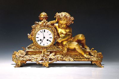Image 26936813 - Pendule, Frankreich, um 1880, verziertes Bronzegehäuse mit alter Vergoldung ...