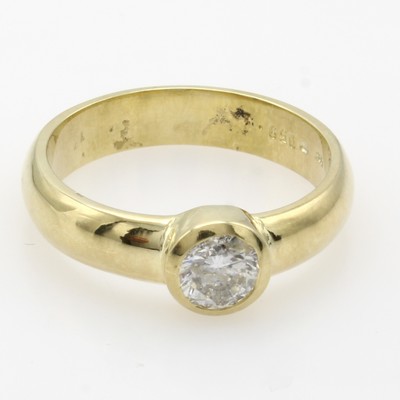 Image Ring mit Brillantsolitär, GG 585/000, Brill.ca. 0.59 ct Weiß/p1 in ...