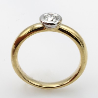 Image Ring mit Brillantsolitär, GG 585/000, Brill.ca. 0.28 ct feines Weiß/si in ...
