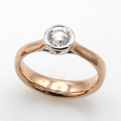 Image Ring mit Brillantsolitär, RG 585/000, Brill.ca. 0.50 ct feines Weiß/si in WG ...
